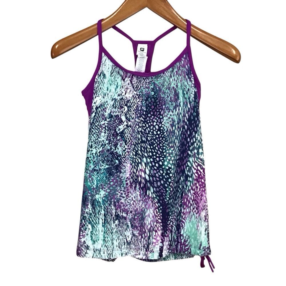 Fabletics Norwalk Tank XXS Purple and‎ Teal Patterned NWT